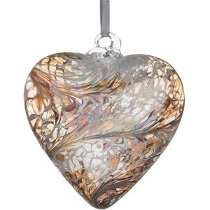 Sienna Glass 8cm Friendship Heart Pastel Gold - Decorative Heart Sienna Glass 8cm Friendship Heart Pastel Gold - Decorative Heart