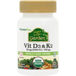 Nature's Plus Source of Life Garden Vitamin D3 & K2 Capsules 60 Nature's Plus Source of Life Garden Vitamin D3 & K2 Capsules 60