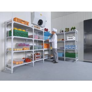 Sistema de Estanterías Modulares de Plástico Kaiserkraft - Ajustables, Seguro para Alimentos, Forma U Sistema de Estanterías Modulares de Plástico Kaiserkraft - Ajustables, Seguro para Alimentos, Forma U
