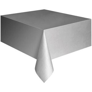 Unique - 5083 - Argent - 2,74 m x 1,37 m - Plastic Tablecover - Publicité Unique - 5083 - Argent - 2,74 m x 1,37 m - Plastic Tablecover - Publicité