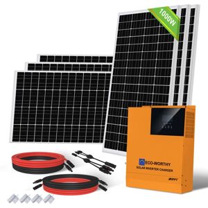Eco-worthy Kit of 1000W solar panel with 3000W pure sine wave inverter 24V 60A charge controller Eco-worthy Kit of 1000W solar panel with 3000W pure sine wave inverter 24V 60A charge controller