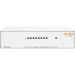 HPE Aruba Networking 1430 8G Switch - Unmanaged Gigabit Ethernet - White HPE Aruba Networking 1430 8G Switch - Unmanaged Gigabit Ethernet - White