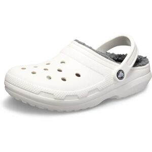 Crocs Classic Fuzz Lined Clog - White/Grey Crocs Classic Fuzz Lined Clog - White/Grey