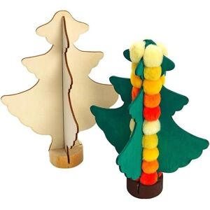 Set de Arbres de Noël en Bois Colorations - 12 Pièces - Publicité Set de Arbres de Noël en Bois Colorations - 12 Pièces - Publicité