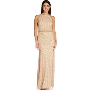 Adrianna Papell Gold Beaded Halter Evening Gown - Evening Gown Adrianna Papell Gold Beaded Halter Evening Gown - Evening Gown