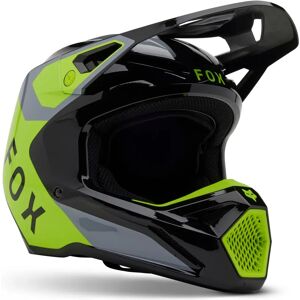 Fox Racing Youth V1 Lean Grey/Yellow Cross Helmet - Helmet for Kids Fox Racing Youth V1 Lean Grey/Yellow Cross Helmet - Helmet for Kids
