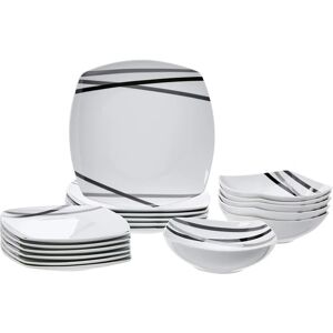 Amazon Basics - 18 Piece Kitchen Dinnerware Set - Square Plates Bowls Service for 6 Amazon Basics - 18 Piece Kitchen Dinnerware Set - Square Plates Bowls Service for 6