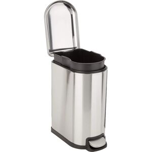 Amazon Basics Small Rectangular Trash Can - Soft-close, 10L, Stainless Steel Amazon Basics Small Rectangular Trash Can - Soft-close, 10L, Stainless Steel