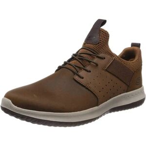 Skechers Delson Axton Braune Leder Mesh Schuhe - Schuhe Skechers Delson Axton Braune Leder Mesh Schuhe - Schuhe