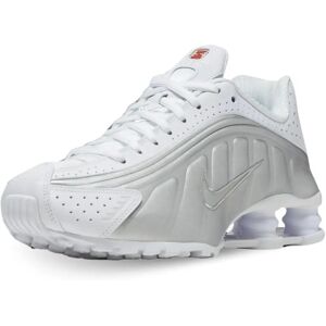 Nike W Shox R4 Hvid/Metallic Sølv-Max Orange - Sneakers Nike W Shox R4 Hvid/Metallic Sølv-Max Orange - Sneakers