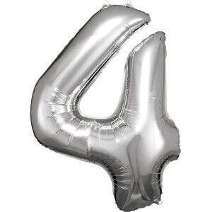 Amscan 9906289 Globo de papel aluminio número 4 - Decoración de fiesta Amscan 9906289 Globo de papel aluminio número 4 - Decoración de fiesta
