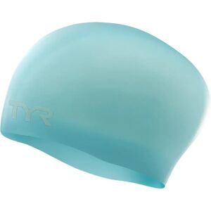 TYR Long Hair Wrinkle-Free Silicone Swim Cap - Light Blue - Womens TYR Long Hair Wrinkle-Free Silicone Swim Cap - Light Blue - Womens