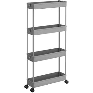 SONGMICS 4-Tier Narrow Storage Trolley - Space-Saving Rolling Trolley SONGMICS 4-Tier Narrow Storage Trolley - Space-Saving Rolling Trolley