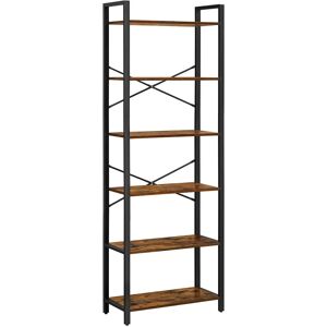 Libreria alta a 6 livelli - Libreria, Noce rustico e nero - Libreria Libreria alta a 6 livelli - Libreria, Noce rustico e nero - Libreria