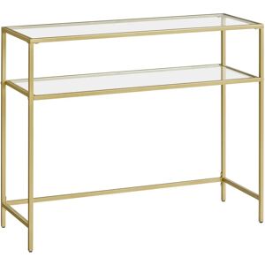 Vasagle Gold Console Table with Tempered Glass Shelves - Modern & Stable Vasagle Gold Console Table with Tempered Glass Shelves - Modern & Stable