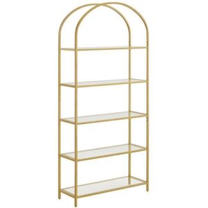 VASAGLE Gold 5-Tier Glass Shelf - Shelf Unit VASAGLE Gold 5-Tier Glass Shelf - Shelf Unit
