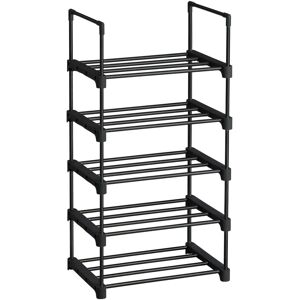 SONGMICS Set of 2 Black Shoe Storage Organiser with 5 Shelves - Shoe Rack SONGMICS Set of 2 Black Shoe Storage Organiser with 5 Shelves - Shoe Rack