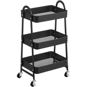 SONGMICS Black 3-Tier Storage Cart - Storage Cart SONGMICS Black 3-Tier Storage Cart - Storage Cart