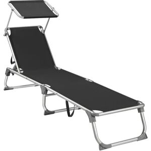 SONGMICS Black Foldable Sun Lounger - Sun Lounger SONGMICS Black Foldable Sun Lounger - Sun Lounger