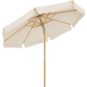SONGMICS Beiger 2,7 m Sonnenschirm mit Holzrippen - Sonnenschirm SONGMICS Beiger 2,7 m Sonnenschirm mit Holzrippen - Sonnenschirm