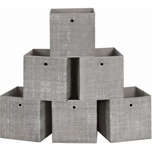 SONGMICS Taupe Storage Box Set - 6 Foldable Non-Woven Fabric Cubes SONGMICS Taupe Storage Box Set - 6 Foldable Non-Woven Fabric Cubes