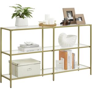 VASAGLE Gold Console Table with 3 Shelves - Modern Decor VASAGLE Gold Console Table with 3 Shelves - Modern Decor