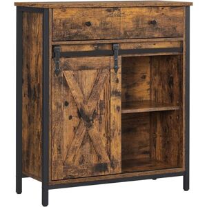 SONGMICS LSC100B01 Schrank mit 1 Schublade und Schiebetür - Industriebraun SONGMICS LSC100B01 Schrank mit 1 Schublade und Schiebetür - Industriebraun