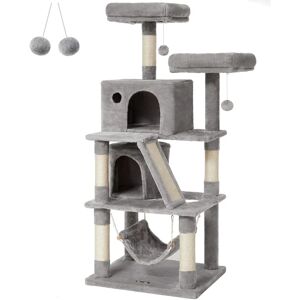 Feandrea Cat Tree with 2 Caverns - 155cm - Light Gray Feandrea Cat Tree with 2 Caverns - 155cm - Light Gray