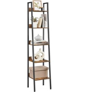 VASAGLE 5-Tier Ladder Shelf Rustic Home Office Bookcase - Ladder Shelf VASAGLE 5-Tier Ladder Shelf Rustic Home Office Bookcase - Ladder Shelf
