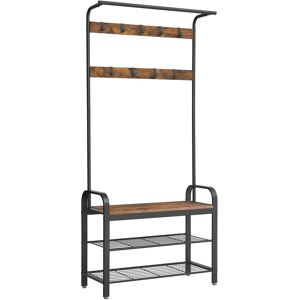VASAGLE Garderobe Hazelnussbraun und Schwarz - Stehende Flurgarderobe, 183cm VASAGLE Garderobe Hazelnussbraun und Schwarz - Stehende Flurgarderobe, 183cm