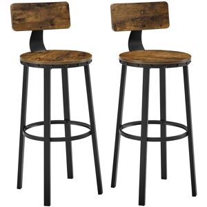 VASAGLE Rustikaler Braun Schwarz Stahl Hoher Barhocker - Theken VASAGLE Rustikaler Braun Schwarz Stahl Hoher Barhocker - Theken