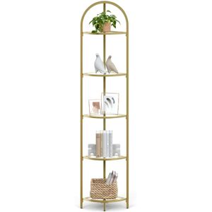 VASAGLE Golden 5 Tier Corner Shelf Unit - Corner Shelf VASAGLE Golden 5 Tier Corner Shelf Unit - Corner Shelf