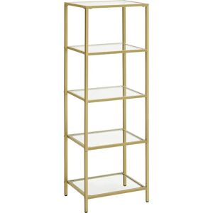 VASAGLE Gold 5-Tier Shelf - Glass Storage for Home VASAGLE Gold 5-Tier Shelf - Glass Storage for Home