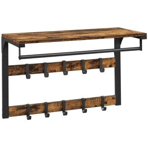 Vasagle Wall-Mounted Coat Rack - 10 Hooks - Black - Coat Rack with Shelf and Hooks Vasagle Wall-Mounted Coat Rack - 10 Hooks - Black - Coat Rack with Shelf and Hooks