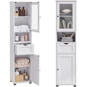 Vasagle Bathroom Cabinet - Adjustable Shelves, Space-Saving, White Wood - Bathroom Furniture Vasagle Bathroom Cabinet - Adjustable Shelves, Space-Saving, White Wood - Bathroom Furniture