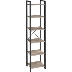 VASAGLE 6-Tier Bookshelf Rustic Brown and Black - Bookshelf VASAGLE 6-Tier Bookshelf Rustic Brown and Black - Bookshelf