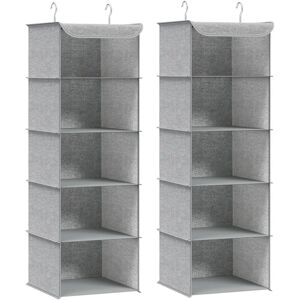 SONGMICS Light Grey Hanging Wardrobe Organizers - Wardrobe Organizer SONGMICS Light Grey Hanging Wardrobe Organizers - Wardrobe Organizer