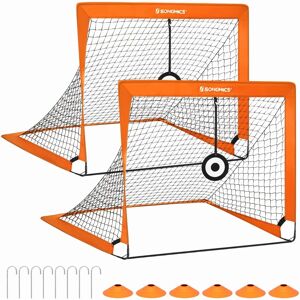 SONGMICS Set of 2 Portable Soccer Goals - Orange SONGMICS Set of 2 Portable Soccer Goals - Orange
