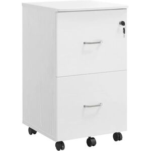 VASAGLE White Mobile Pedestal - Lockable Drawers - Mobile Office Storage VASAGLE White Mobile Pedestal - Lockable Drawers - Mobile Office Storage