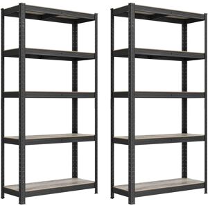 SONGMICS Heavy-Duty 5-Tier Shelving Unit - Black/Greige - Shelving SONGMICS Heavy-Duty 5-Tier Shelving Unit - Black/Greige - Shelving