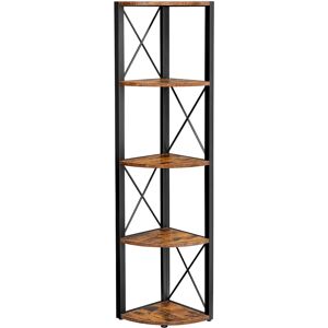 Scaffale ad Angolo VASAGLE 5 Livelli - Marrone Rustico e Nero - Unità di Stoccaggio Scaffale ad Angolo VASAGLE 5 Livelli - Marrone Rustico e Nero - Unità di Stoccaggio