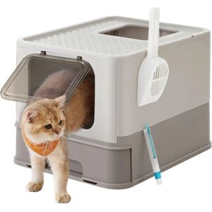 Litière pour chats grande avec couvercle, tiroir coulissant - Anti-fuite - Publicité Litière pour chats grande avec couvercle, tiroir coulissant - Anti-fuite - Publicité