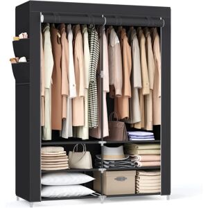 SONGMICS Portable Wardrobe with 2 Hanging Rails - Wardrobe SONGMICS Portable Wardrobe with 2 Hanging Rails - Wardrobe