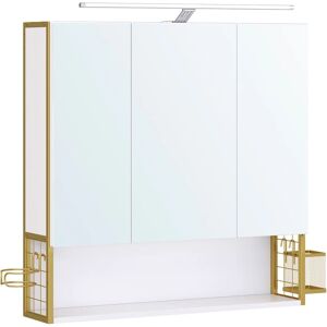 SONGMICS Vasagle Armario de Pared con Espejo, Armario de Baño led, Armario de 2 Puertas, con Estante Ajustable, Soporte para Secador de Pelo SONGMICS Vasagle Armario de Pared con Espejo, Armario de Baño led, Armario de 2 Puertas, con Estante Ajustable, Soporte para Secador de Pelo