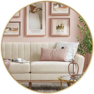 SONGMICS Round Wall Mirror - 61x61 cm - Black/Gold Frame SONGMICS Round Wall Mirror - 61x61 cm - Black/Gold Frame