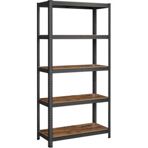 SONGMICS Rustic Brown + Black Heavy-Duty Shelving Unit - Shelving Unit SONGMICS Rustic Brown + Black Heavy-Duty Shelving Unit - Shelving Unit