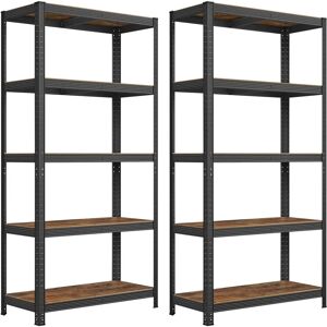 SONGMICS Industrial Shelving - 2 Sets, 5 Adjustable Shelves, Black SONGMICS Industrial Shelving - 2 Sets, 5 Adjustable Shelves, Black