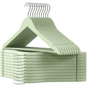 SONGMICS Light Green + Silver Wooden Coat Hangers - Clothes Hangers SONGMICS Light Green + Silver Wooden Coat Hangers - Clothes Hangers