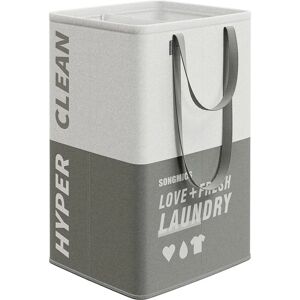 SONGMICS Large Laundry Basket - Foldable, Double Handles, 2 Compartments SONGMICS Large Laundry Basket - Foldable, Double Handles, 2 Compartments