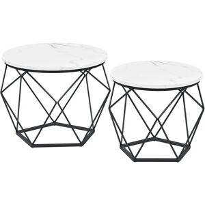 VASAGLE Set of 2 Coffee Tables - Modern White Black VASAGLE Set of 2 Coffee Tables - Modern White Black